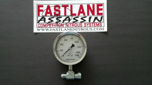 Pro-nitrous 4&#034; 0-1500 psi gauge with -6 an bottle fittings