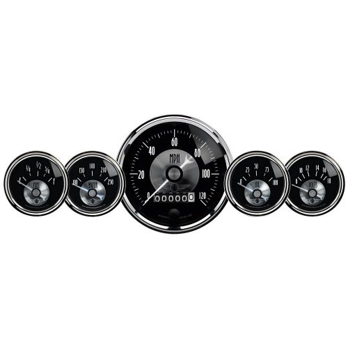 Auto meter 2003 prestige series; blk diamond; 5 gauge; spd/fuel/oil/volt/wtr