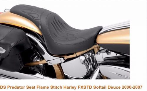 Ds predator seat flame stitch harley fxstd softail deuce 2000-2007