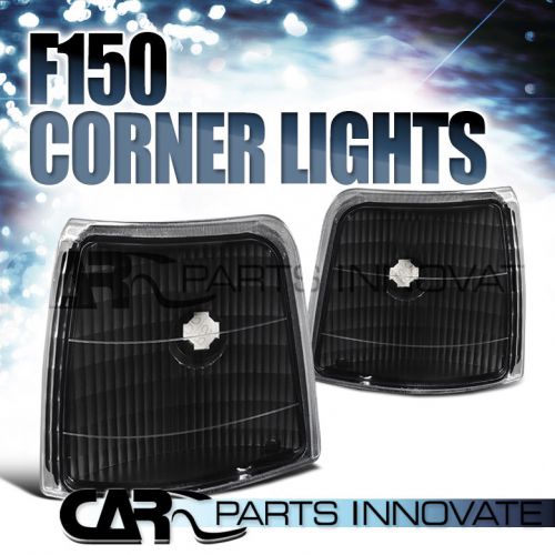 1992-1996 97 ford f150 f250 f350 bronco black corner turn signal lights lamp