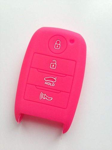 Peach silicone protective fob skin key cover chains protector for kia k3 cerato