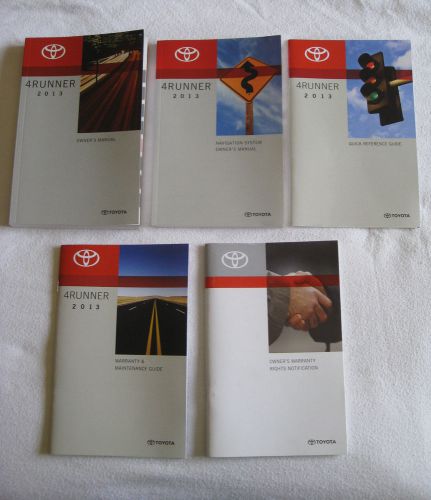 2013 toyota 4runner 4-runner owner&#039;s owners manual set w/nav (booklets only)