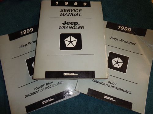 1999 jeep wrangler shop manual set / 3 original service books