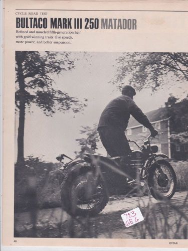 Bultaco mark iii 250 matador   6pg original magazine test article 1968