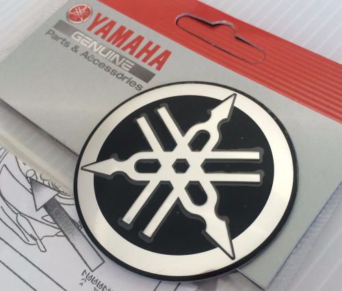 Yamaha 100% genuine 55mm tuning fork decal emblem black / silver