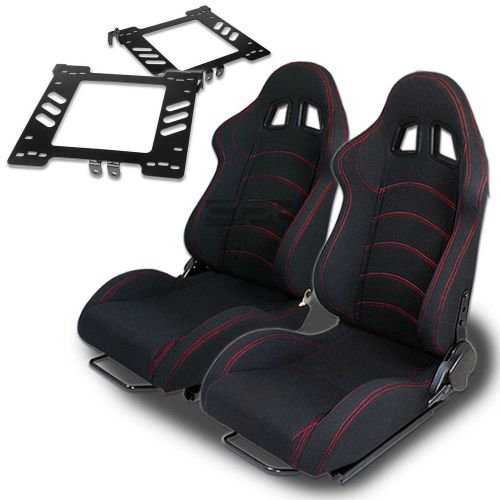 Type-1 racing seat black cloth+silder/rail+for 99-05 golf mk4/jetta bracket x2