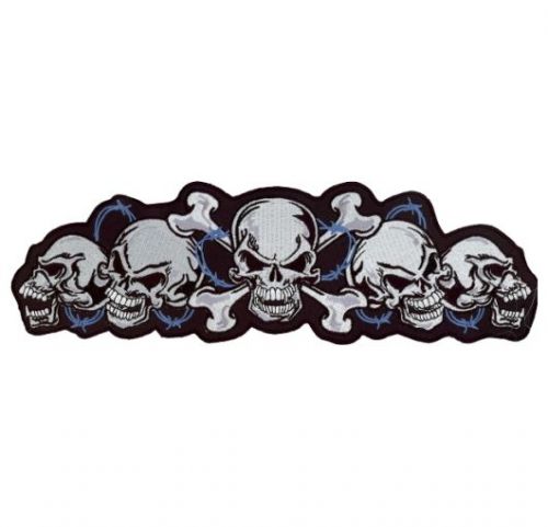 Lethal threat embroidered patches patch string of skulls