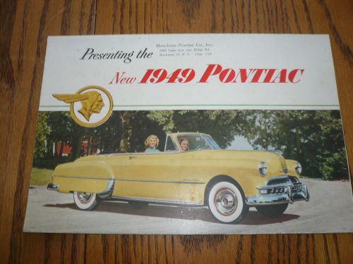 1949 pontiac sales brochure - foldout style - vintage