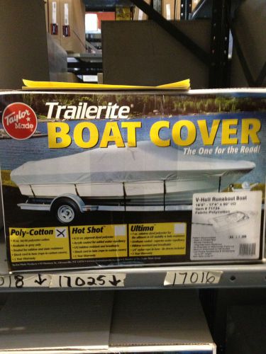 Taylor made v hull runabout boat cover, 16&#039;-17&#039;l, 90&#034; beam, i/o, gray poly