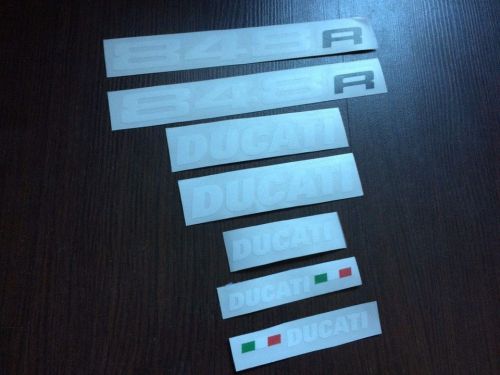 Ducati 848 full decals stickers graphics logo set kit white for n.arvanitis