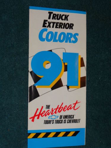 1991 chevrolet pickup / blazer+ paint chip brochure nice original item!!