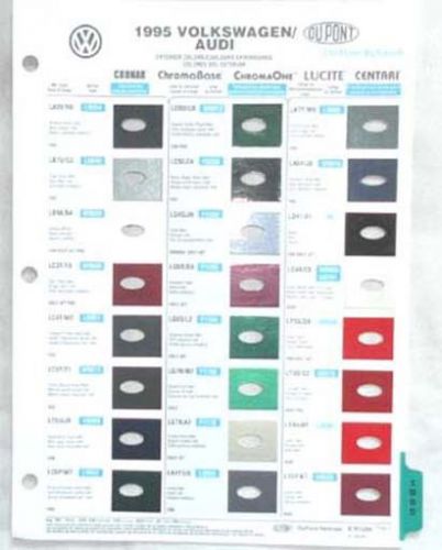 1995 volkswagen vw ppg and dupont color paint chip chart all models