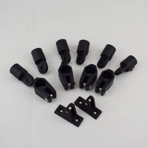 Substantial plastic set 3 bow bimini top fittings fit 7/8&#039;&#039; black new