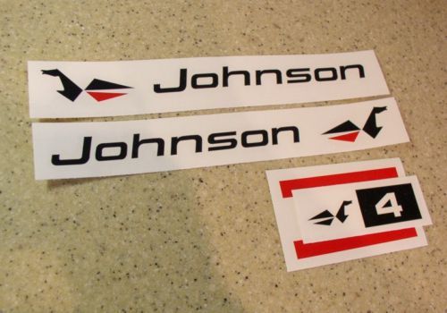 Johnson vintage outboard motor decals die-cut free ship + free fish decal!