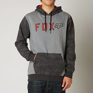 Fox racing burnout mens pull over hoody heather graphite/gray md