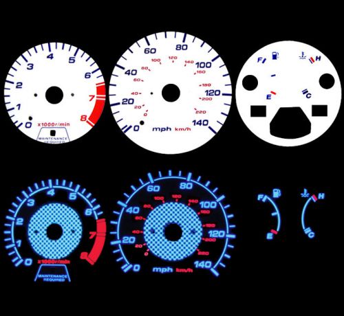 New 90 91 92 93 honda accord mt blue indiglo glow white gauge