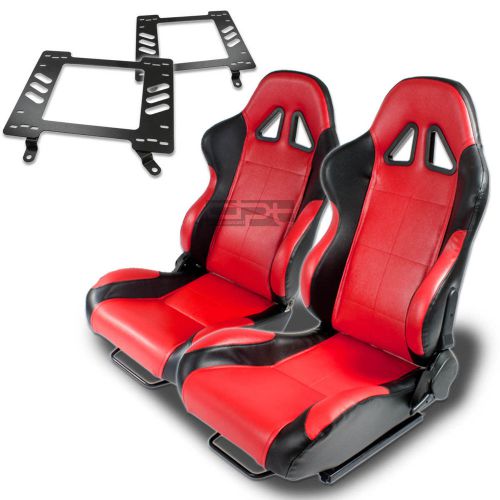 Type-5 racing seat black red woven+silder+for 63-72 chevelle/malibu bracket x2