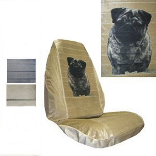 Velour seat covers car truck suv pug head high back pp #x