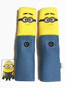 Minion minions car accessory : 2 pieces seat belt sholder pads covers