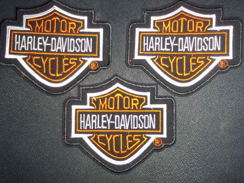 3  iron on patch harley davidson 5 x 4 inchs