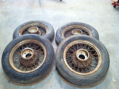 1929 1930 1931 chevrolet set of (5) wire spoke 19" wheels with tires