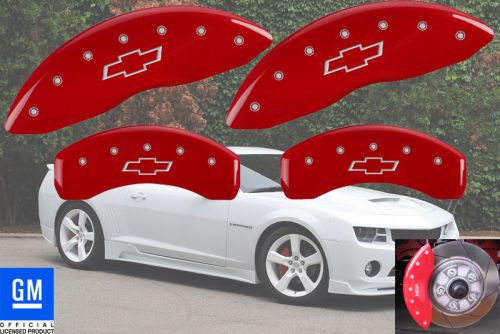 2010-2013 chevy impala front + rear red bowtie mgp brake disc caliper covers