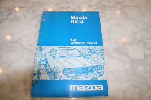 1978 mazda factory rx-4 work shop repair manual updated rx-3 rx-7 rx-8 rotary