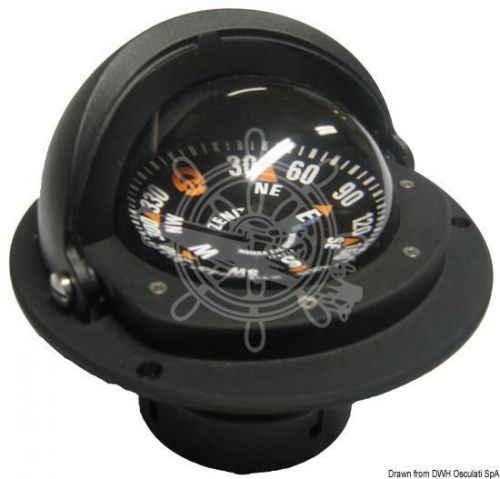 Riviera boat marine high speed compass 3&#034; 80mm black flat rose wrap-around cover