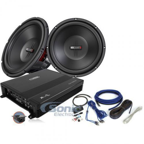 Mb quart bass package: 2) 12&#034; subwoofers + monoblock amplifier &amp; kit