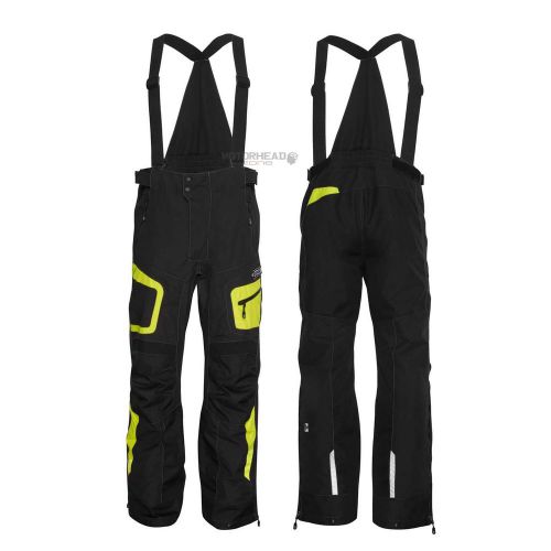 Snowmobile ckx peak pants large men adult black/green snow bibs winter