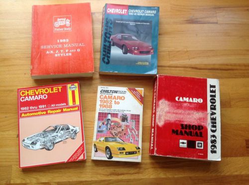 1983 gm chevrolet chevy camaro service shop repair workshop manuals lot of 5