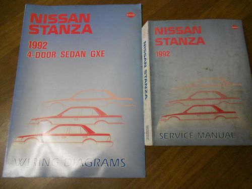 1992 nissan stanza service repair shop manual set factory oem 92