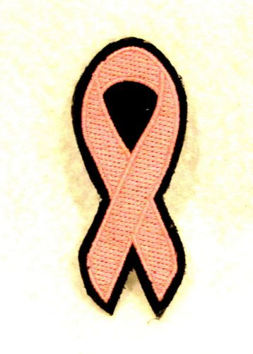 Pink breast cancer ribbon small badge support patch for women jacket or vest