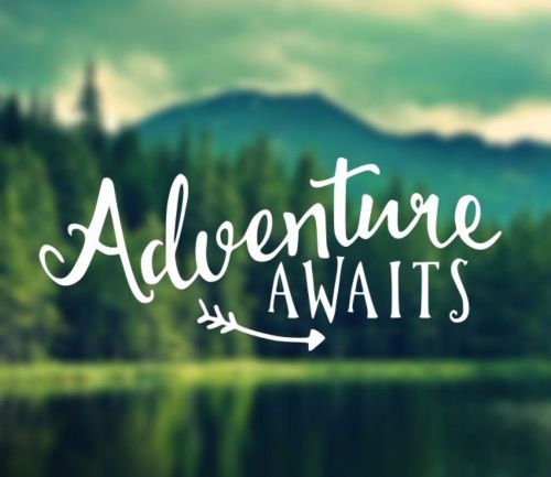 Decal - adventure awaits - adventure, hiking decal, nature decal, outdoors decal