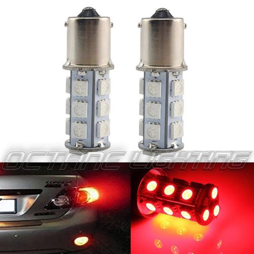 #1156 18smd red led park parking tail light turn signal reverse lamp bulbs pair