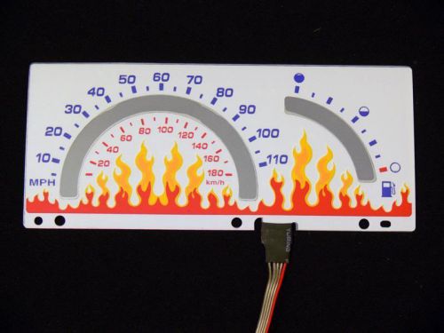 82-93 chevy s10/s-10 blazer color glow gauge 110mph (beating flame)