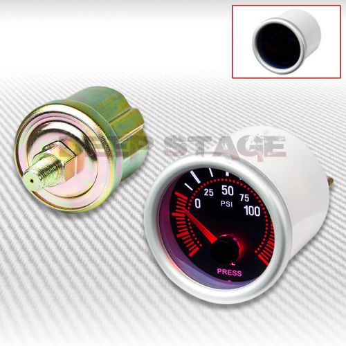 2&#034;/52mm smoked tinted full sweep led racing 100 psi oil pressure led gauge meter