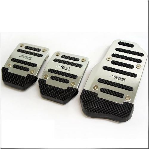 Car manual transmission pedals alloy silver x 3 pieces