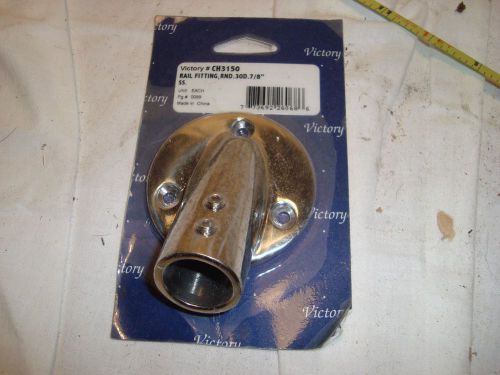 Stainless round base rail fitting 30 degree for 7/8 inch o.d. tube boat marine