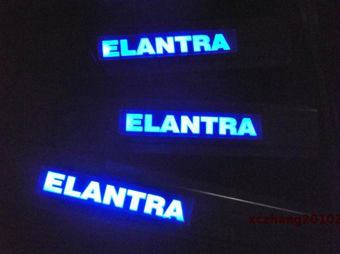  hyundai elantra led high quality stainless door sill scuff plate  2008-2011