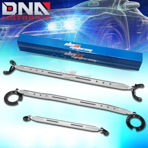 For 95-99 eclipse silver 40mm front tower+rear upper+lower strut bar/arm/brace