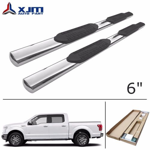 Xjm 6&#034;oval chrome nerf bar for 2009-2014 ford f150 crew cab step running board