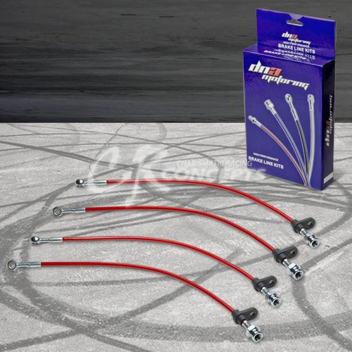 Hi performance stainless steel braided brake line tsx cu2/tl/rsx dc5/accord red