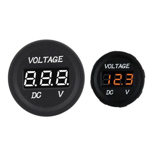 Orange dc12v-24v car motorcycle led digital waterproof voltmeter gauge meter