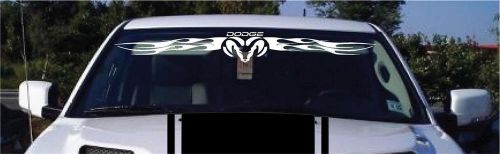 Dodge ram head flame/dodge vinyl 57 inch windshield/rear window decal-12 colors