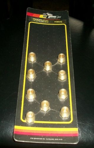 Mr. gasket, 3802g,10 pack. brass hex head plugs, 3/8 npt, ---new---