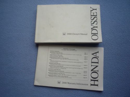 2000 honda odyssey  owners manual  (all models)