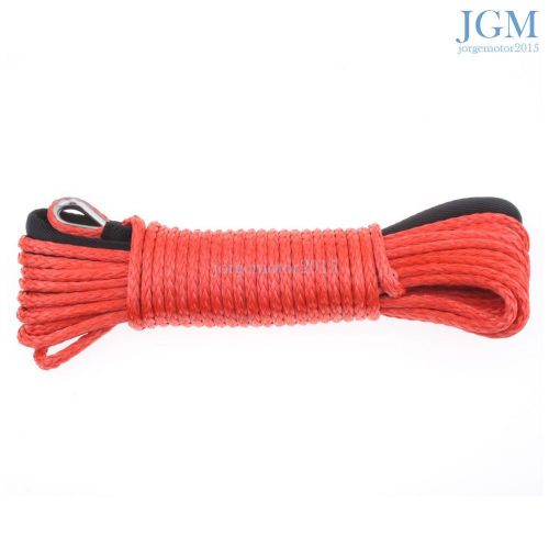 1/4&#034; x 50&#039; red synthetic fiber winch line cable rope 6600+ lbs suv atv utv