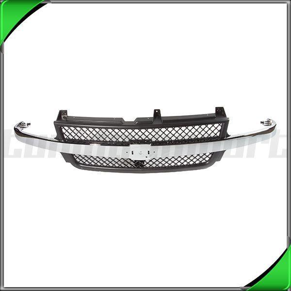 1999-2002 silverado heavy duty series truck front grille chrome bar non 1500hd