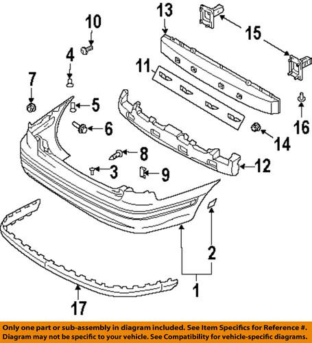 Hyundai oem 866102d500 rear bumper-bumper cover